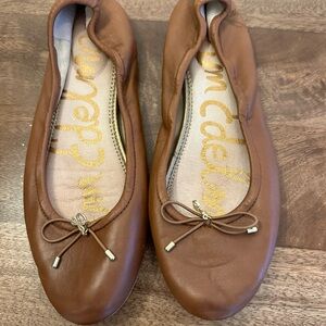 Sam Edelman Leather Cognac Flats